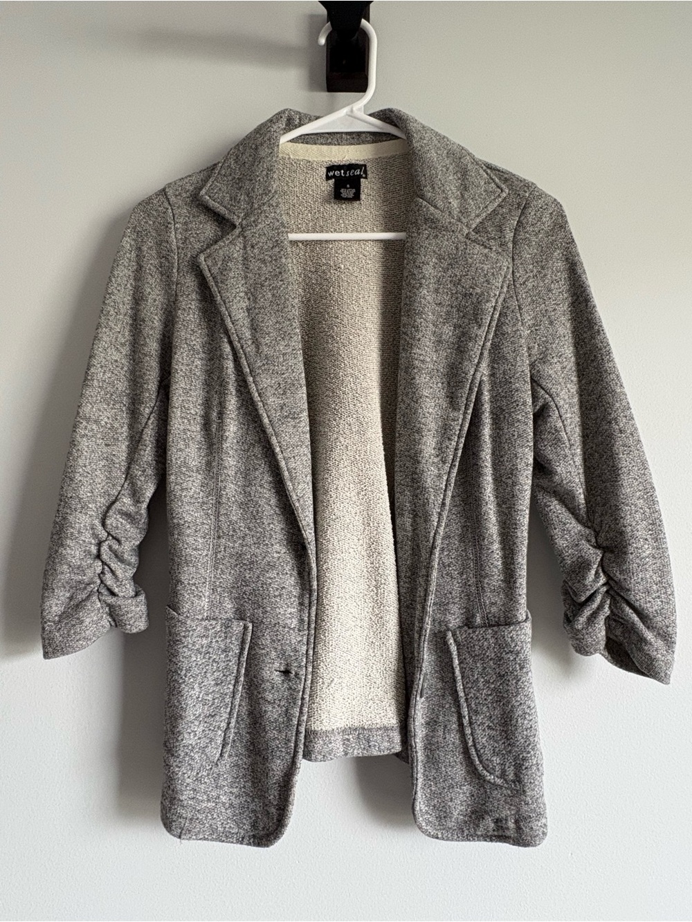 Wet Seal Gray Open-Front Blazer Coat